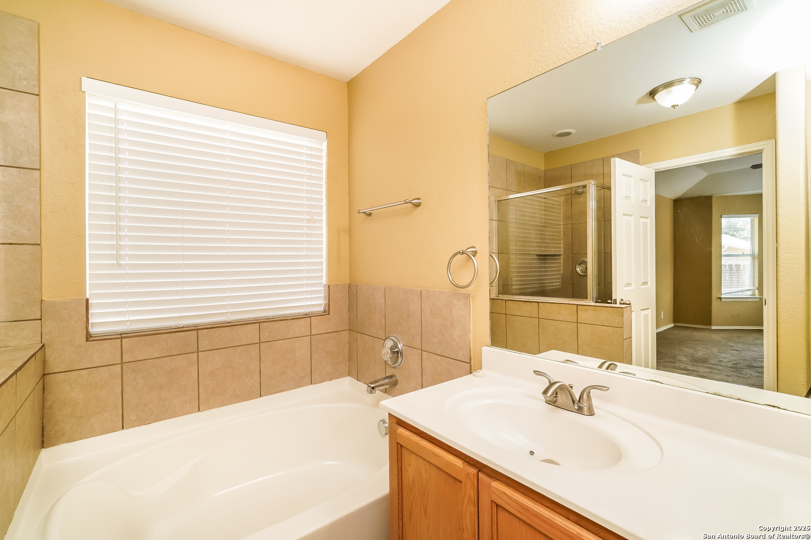 3519 Aranda Fields Converse, TX 78109 - Photo 10 of 16 a bathroom with a tub sink and mirror