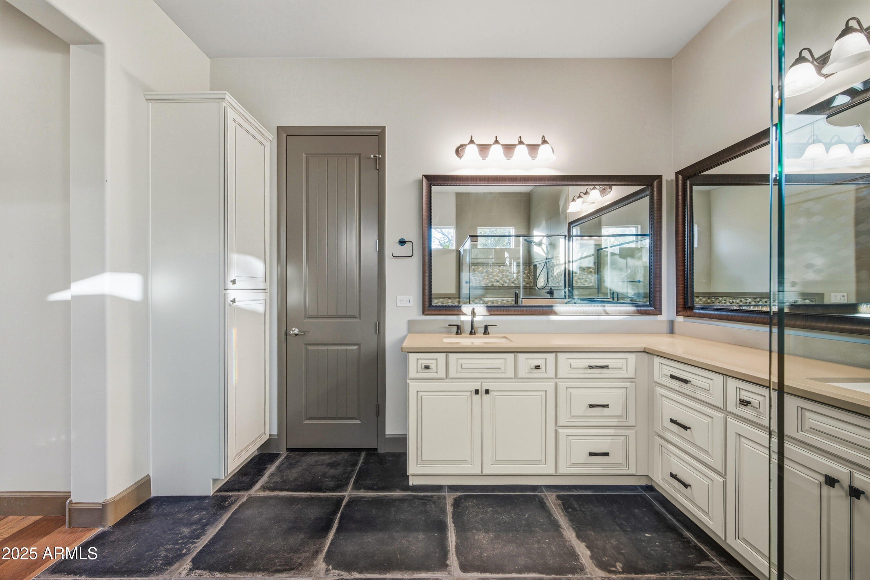 17856 East Vista Desierto Rio Verde, AZ 85263 - Photo 28 of 46 a spacious bathroom with a shower a sink and a mirror
