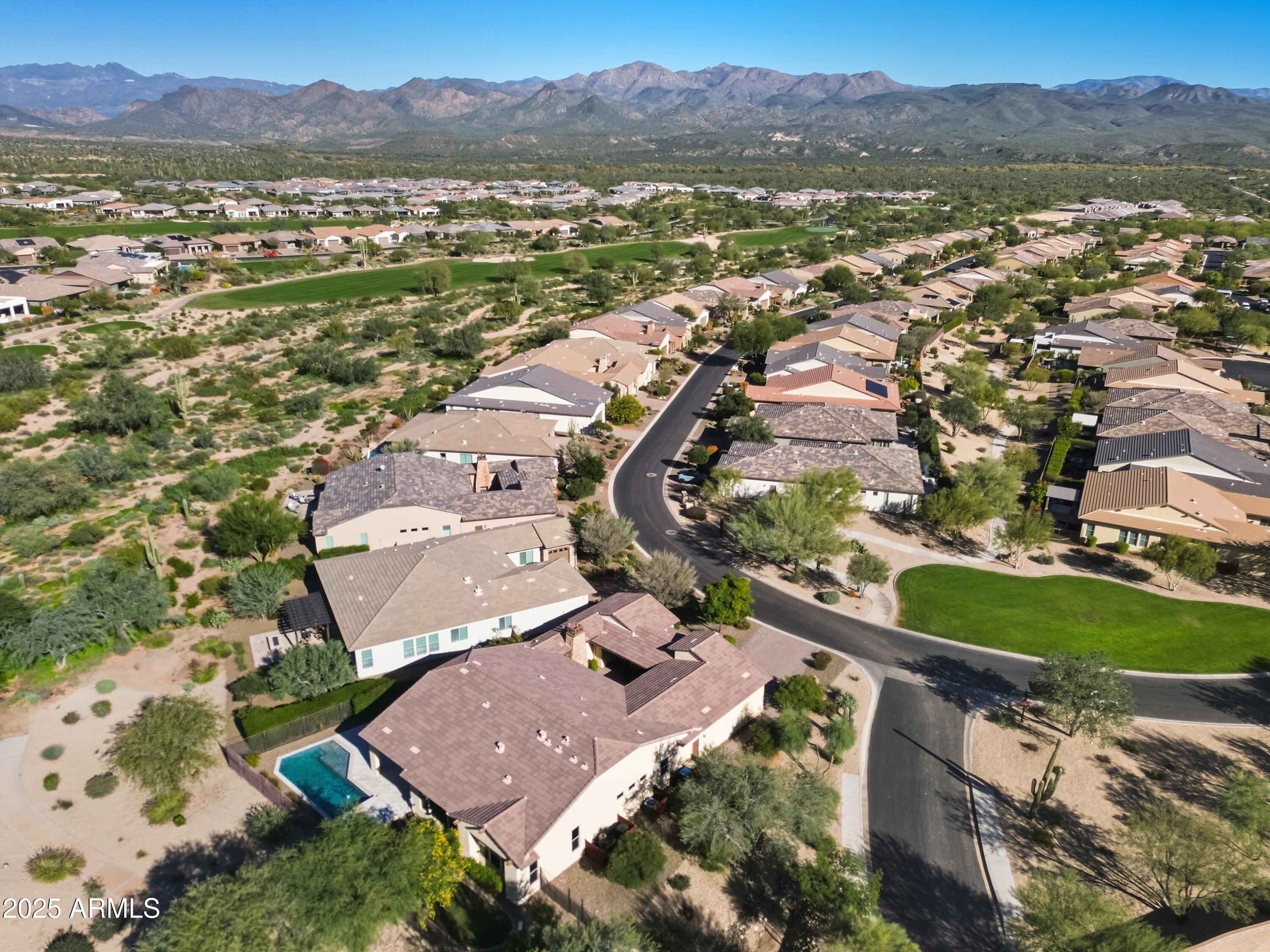 17856 East Vista Desierto Rio Verde, AZ 85263 - Photo 44 of 46 an aerial view of residential house with outdoor space and river all around