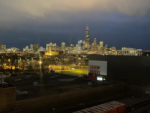 a view of swimming pool from a city