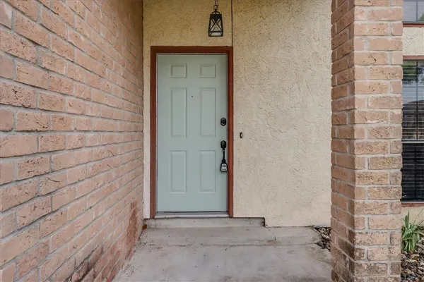 a view of a wooden door
