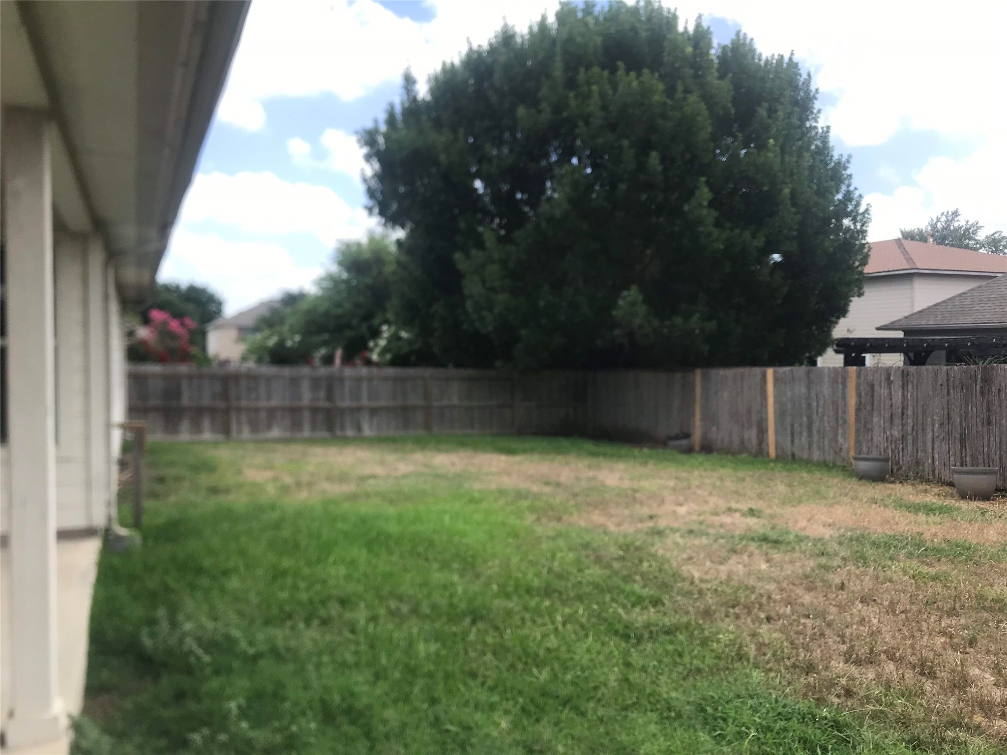 913 Rochester Castle Way Pflugerville, TX 78660 - Photo 25 of 25 Secure backyard offers ample space, complete with a robust wood privacy fence.