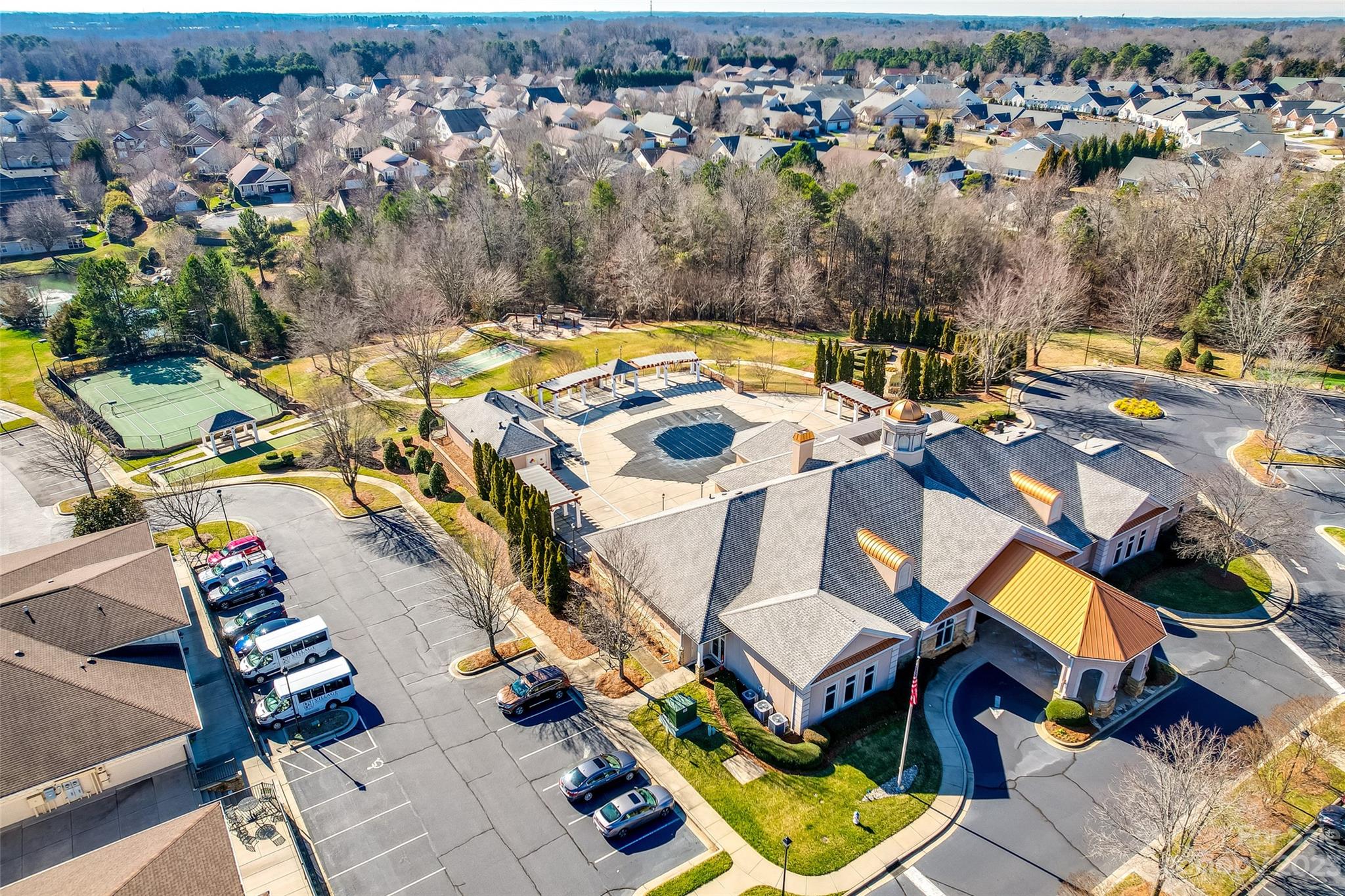 1659 Onyx Ridge Fort Mill, SC 29708 - Photo 33 of 42 an aerial view of a house with swimming pool and outdoor space