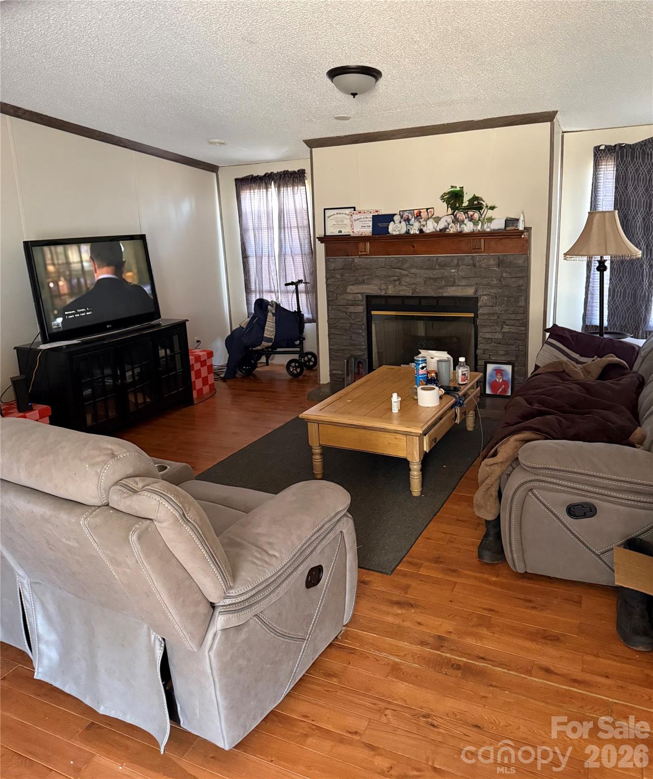232 Fern Hill Road Troutman, NC 28166 - Photo 12 of 12 a living room with furniture and a fireplace