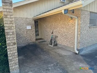 a view of a door of the house