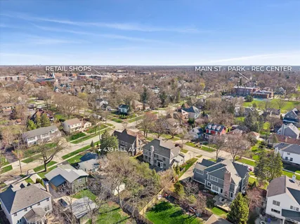 an aerial view of multiple house
