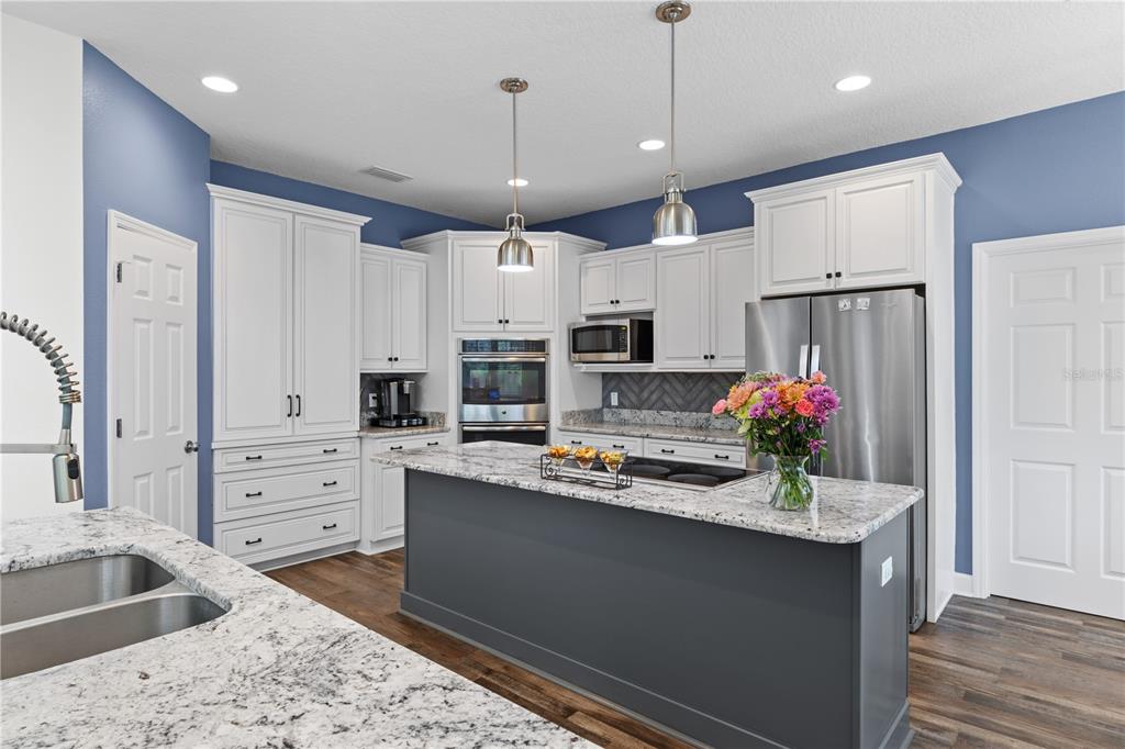16948 Deer Island Road Tavares, FL 32778 - Photo 10 of 67 a kitchen with granite countertop a sink cabinets stainless steel appliances and a counter top space