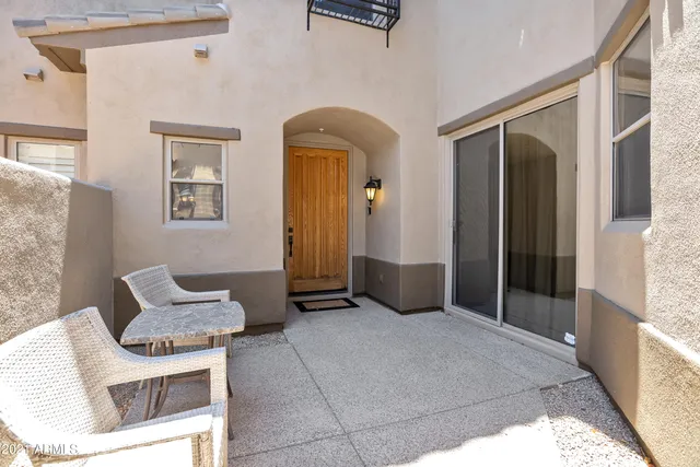 a living room with furniture