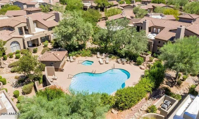 a view of an outdoor space and mountain view