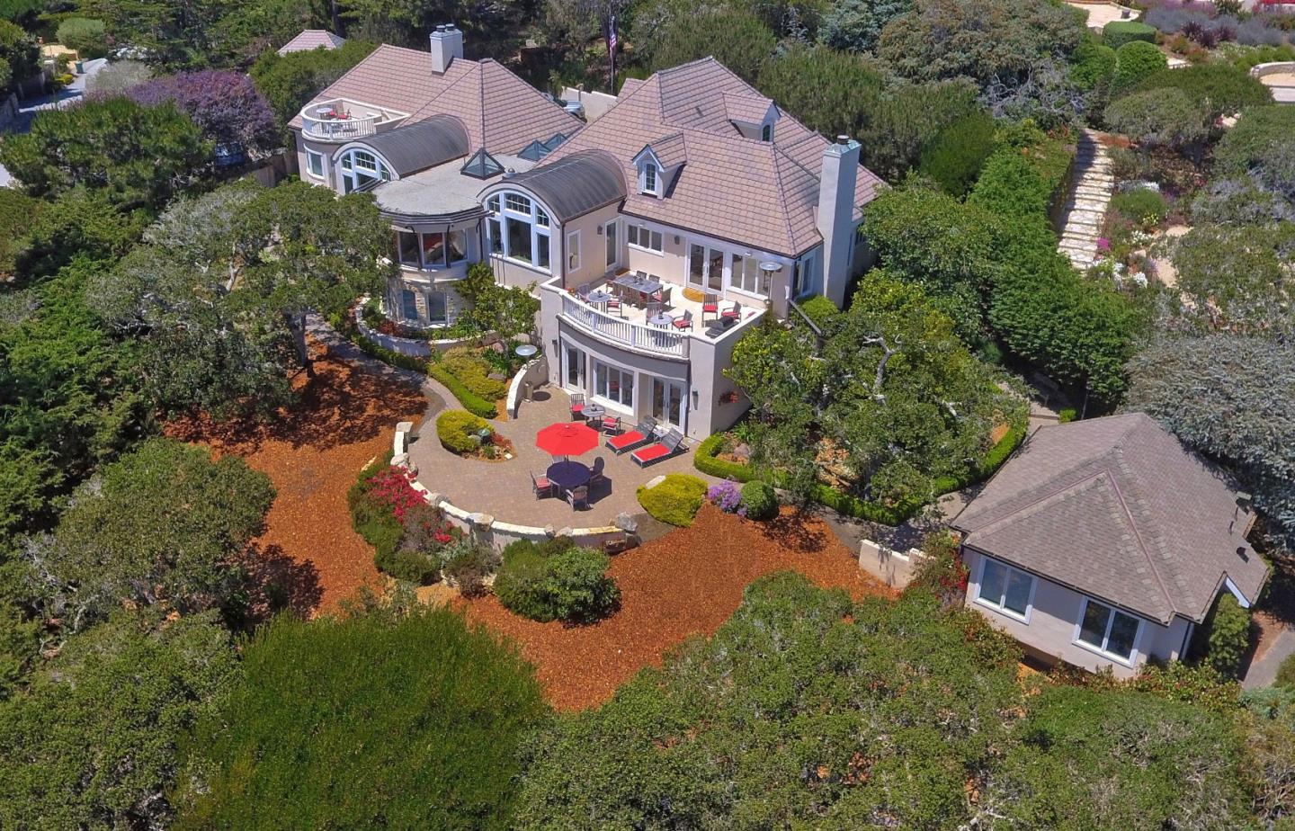 1465 Oleada Road Pebble Beach, CA 93953 - Photo 28 of 30 an aerial view of house with yard