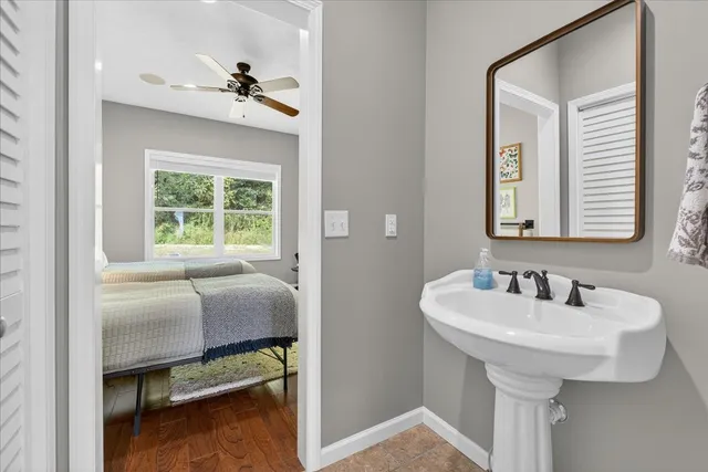 a view of a lake with a mountain in the background