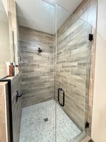 a bathroom with a shower