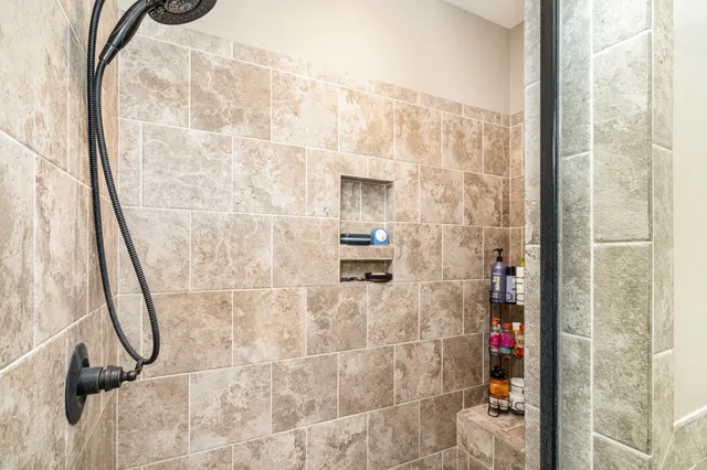 a bathroom with a shower