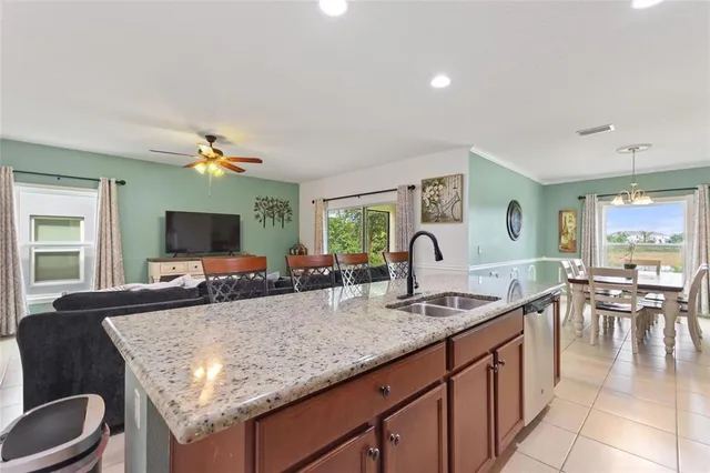 a kitchen with granite countertop lots of counter top space