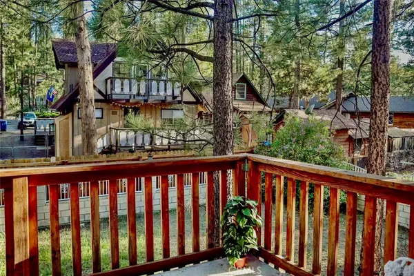 a view of a street from a balcony