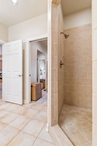 a view of backyard with large trees