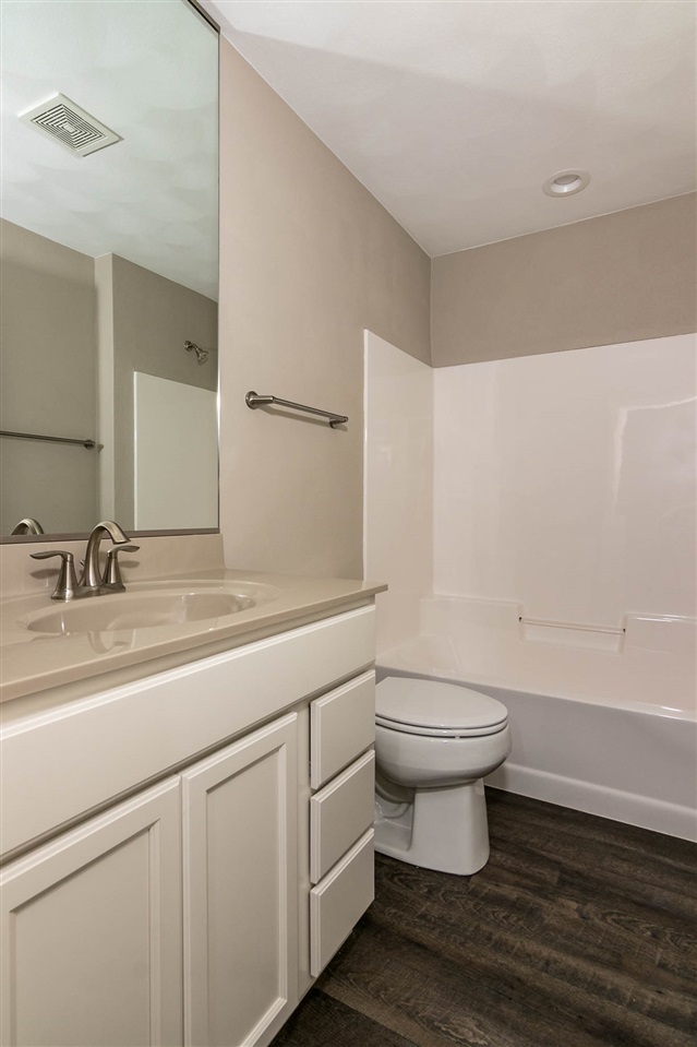313 East Pershing Road Stillman Valley, IL 61084 - Photo 12 of 21 a bathroom with a sink a toilet and a mirror