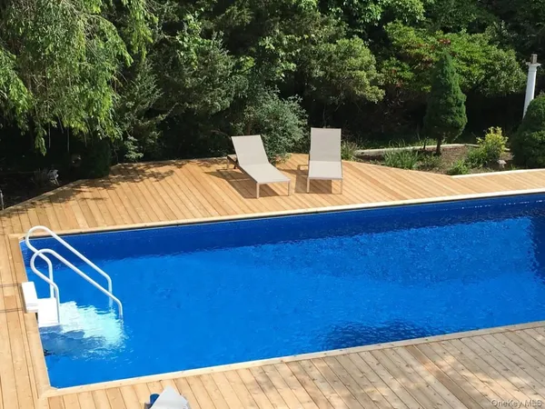 a view of an outdoor space with seating