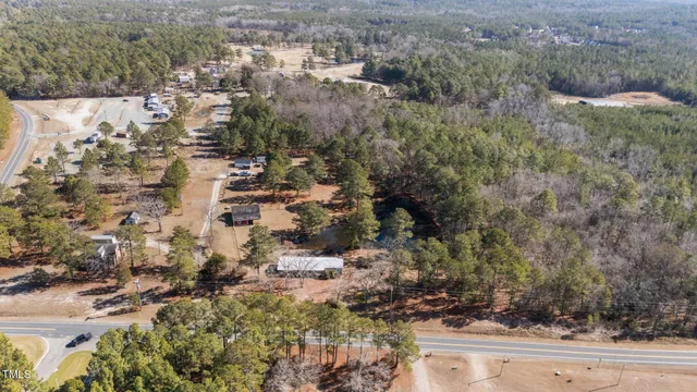 a view of a forest with a yard