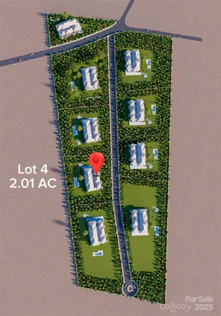 an aerial view of houses with yard
