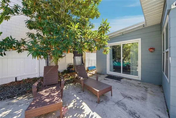 a outdoor space with furniture