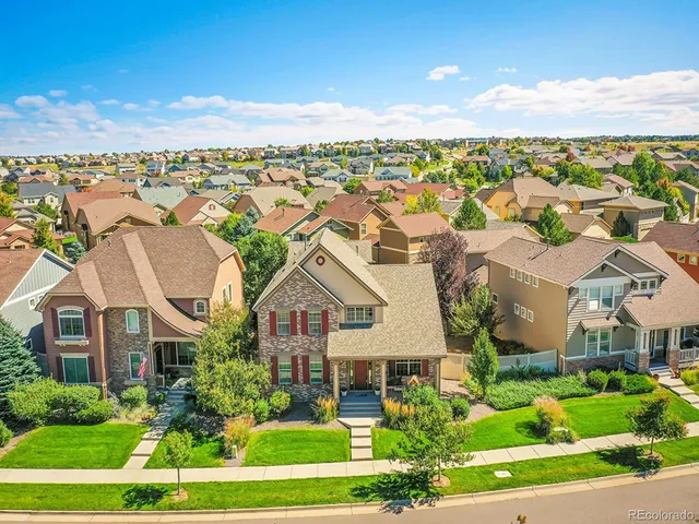 an aerial view of multiple house