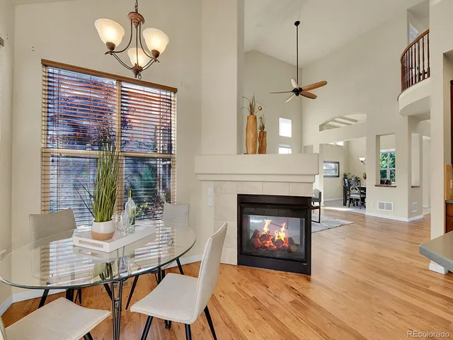 a view of a livingroom with furniture and a fireplace