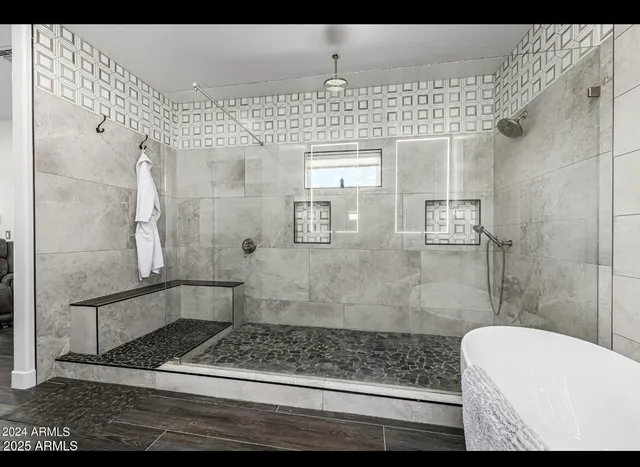 a bathroom with a shower