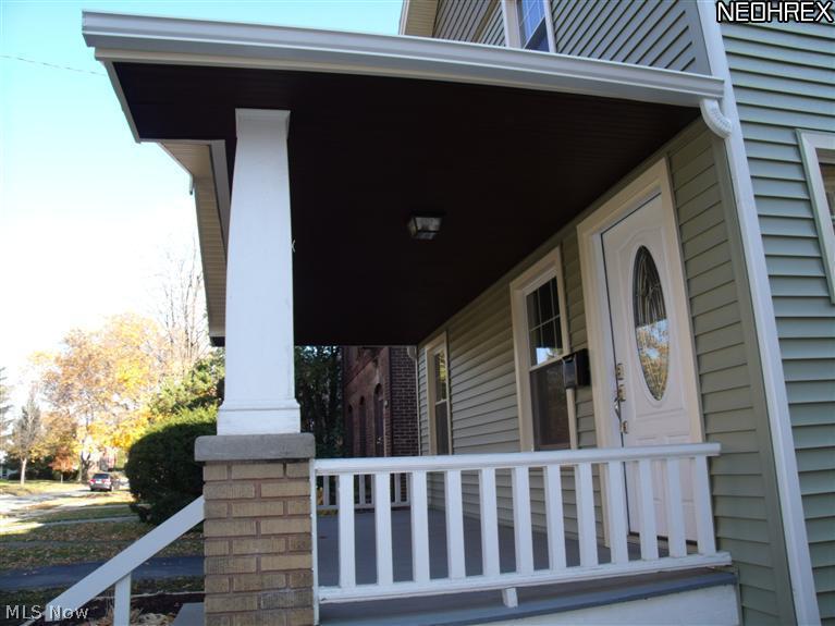 3642 Bainbridge Road Cleveland Heights, OH 44118 - Photo 2 of 25 Inviting huge front porch with refinished original tounge & groove wood ceiling!! & high end insulated leaded glass windowed front door!!