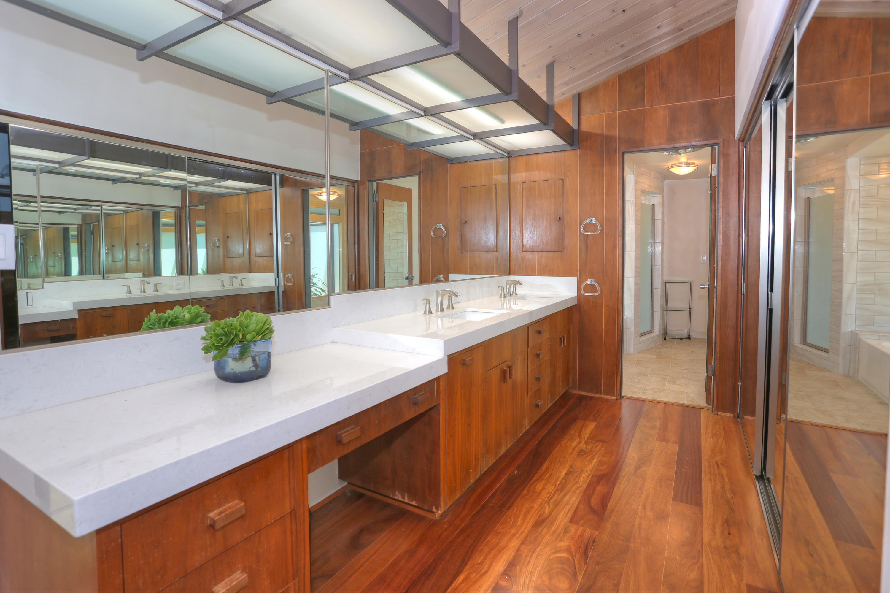 2261 Las Canoas Road Santa Barbara, CA 93105 - Photo 16 of 42 a bathroom with a sink mirror and vanity