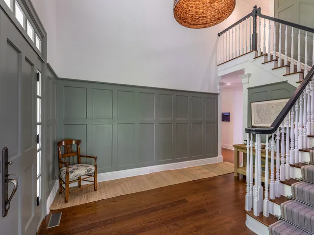 a view of entryway with wooden floor