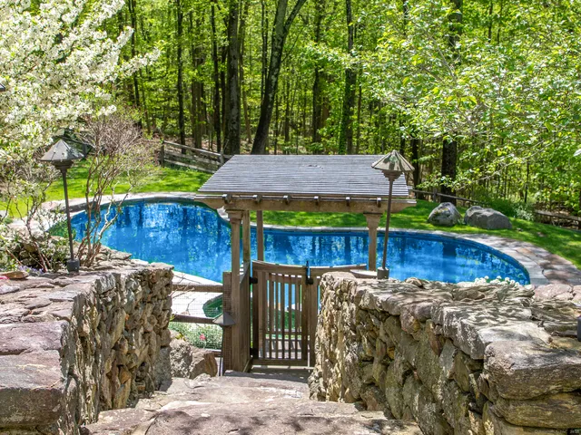 a view of a backyard