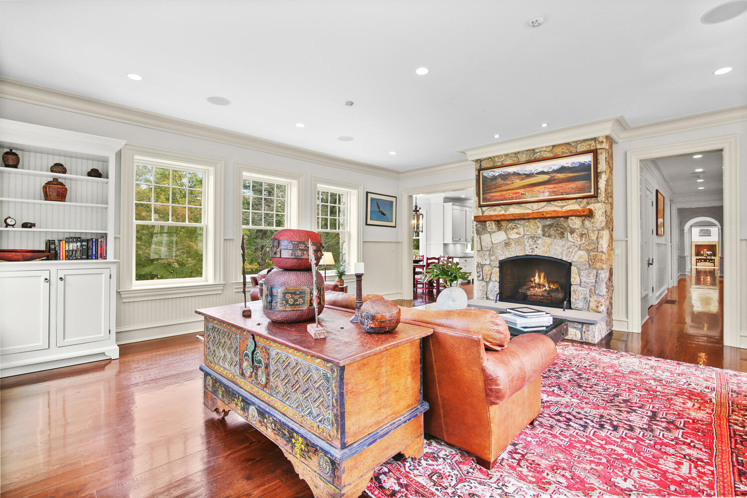 363 West Road New Canaan, CT 06840 - Photo 23 of 68 a living room with furniture fireplace and window