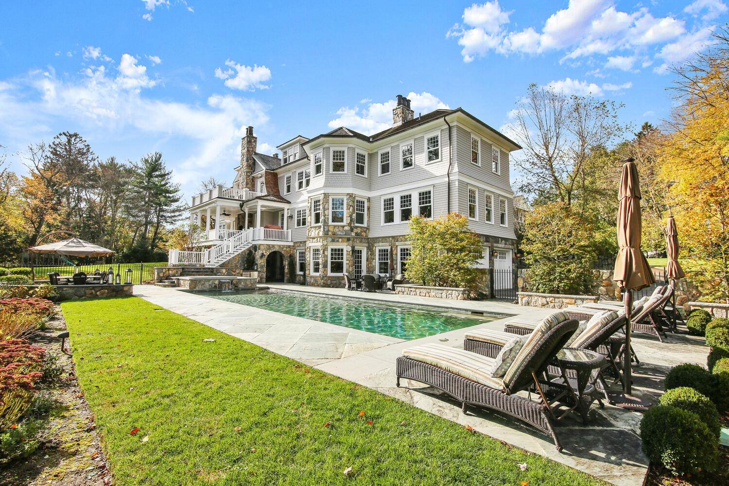 363 West Road New Canaan, CT 06840 - Photo 56 of 68 a view of a house with a yard