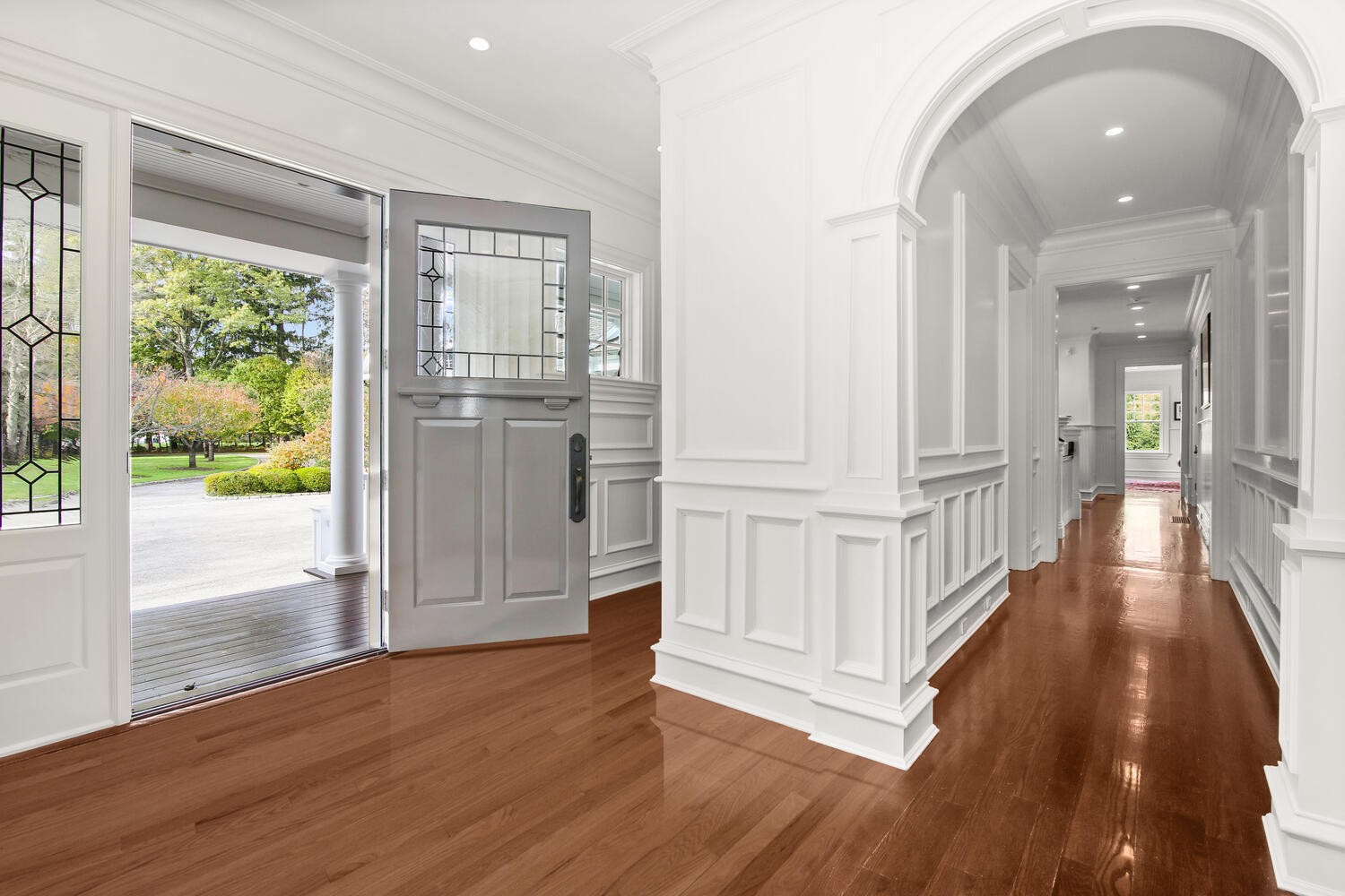 363 West Road New Canaan, CT 06840 - Photo 8 of 68 a view of a hallway with wooden floor and entryway