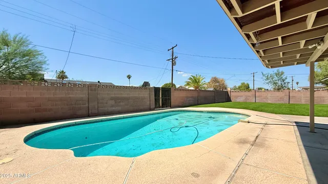 a view of a backyard