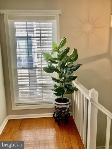 a view of entryway with wooden floor