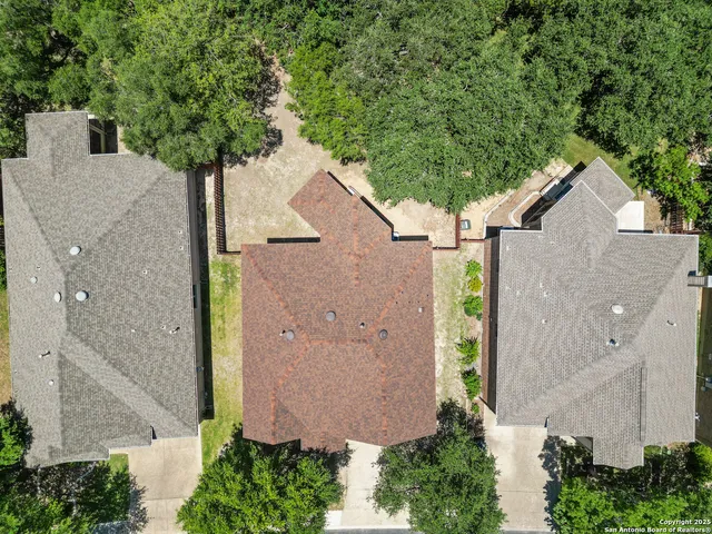 an aerial view of a house