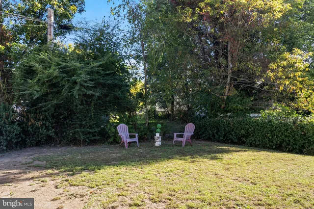 a view of a house with a yard and large tree