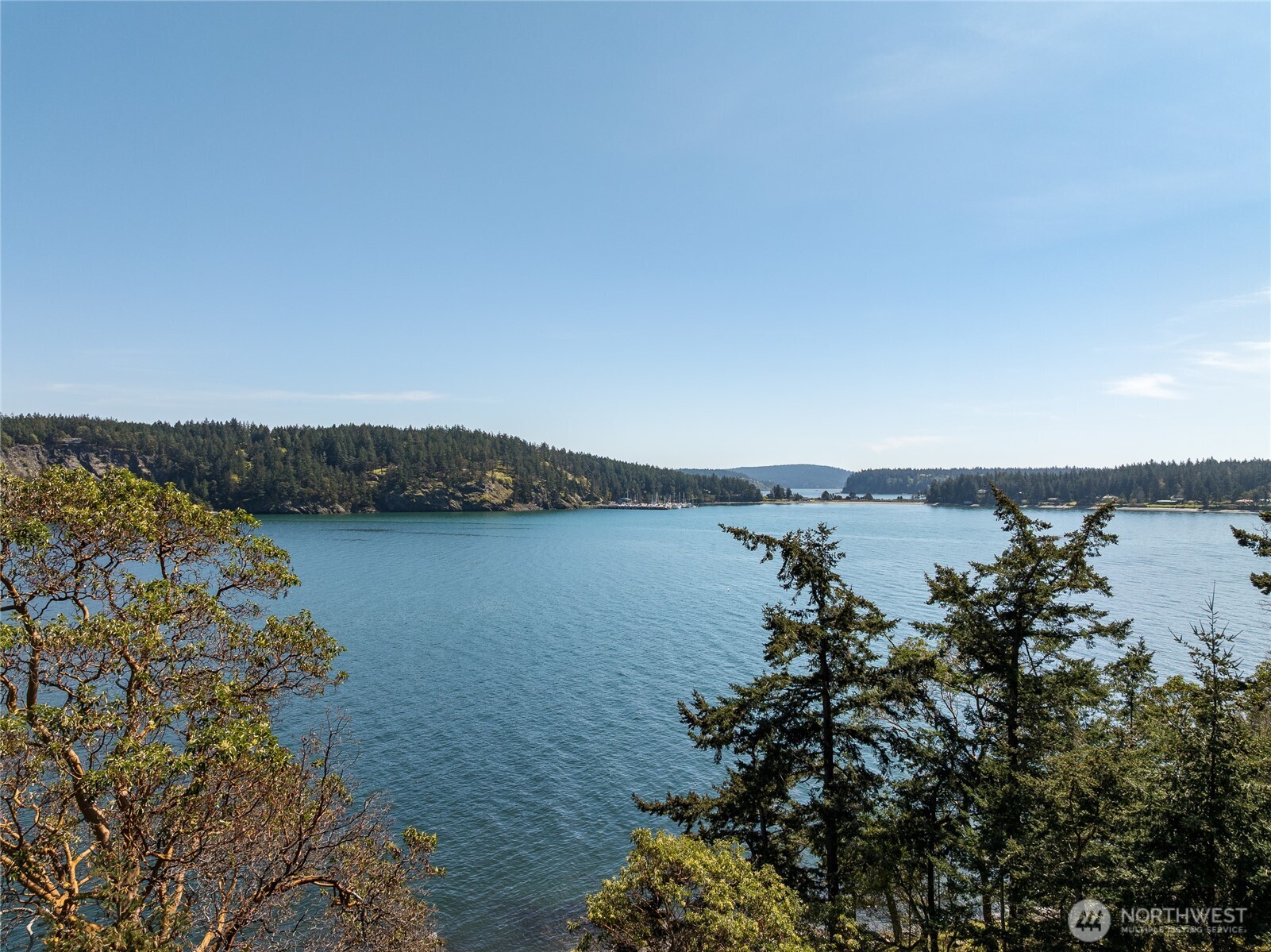 208 Tides End Road Lopez Island, WA 98261 - Photo 7 of 40 a view of a large body of water surrounded by trees