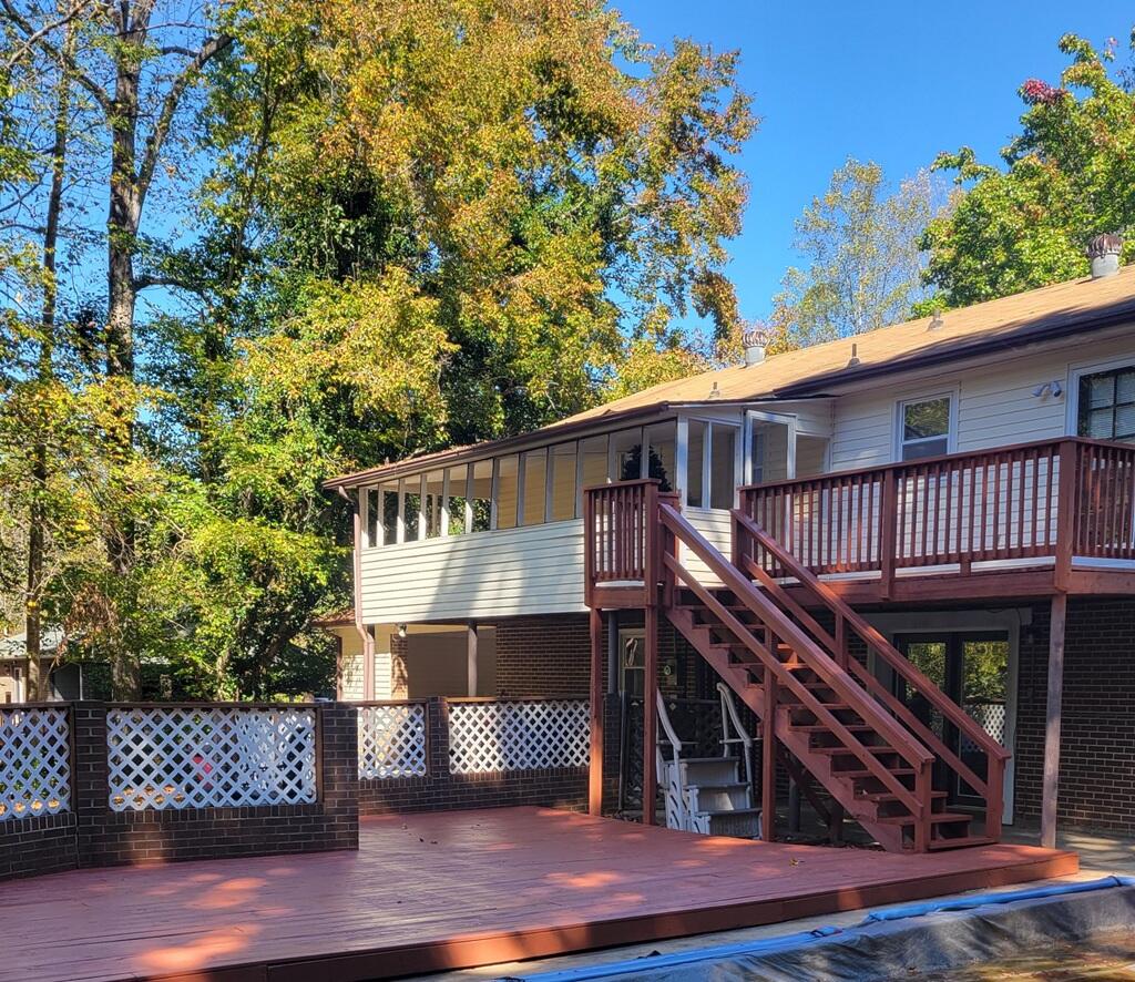 227 Vista View Lane Ridgeway, VA 24148 - Photo 41 of 45 a view of a roof deck with wooden floor and fence