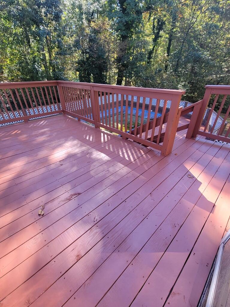 227 Vista View Lane Ridgeway, VA 24148 - Photo 43 of 45 a view of deck with wooden floor and outdoor seating