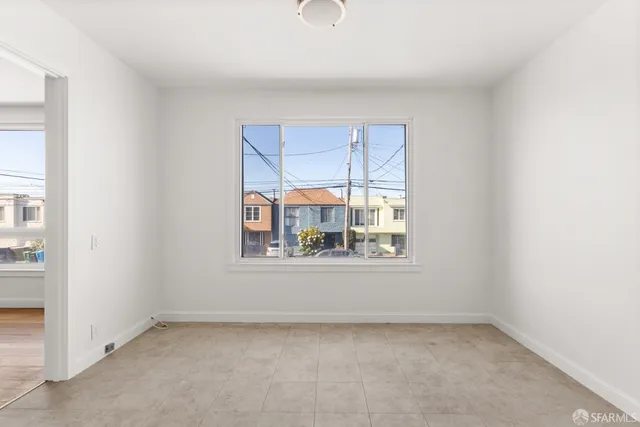 an empty room with a window