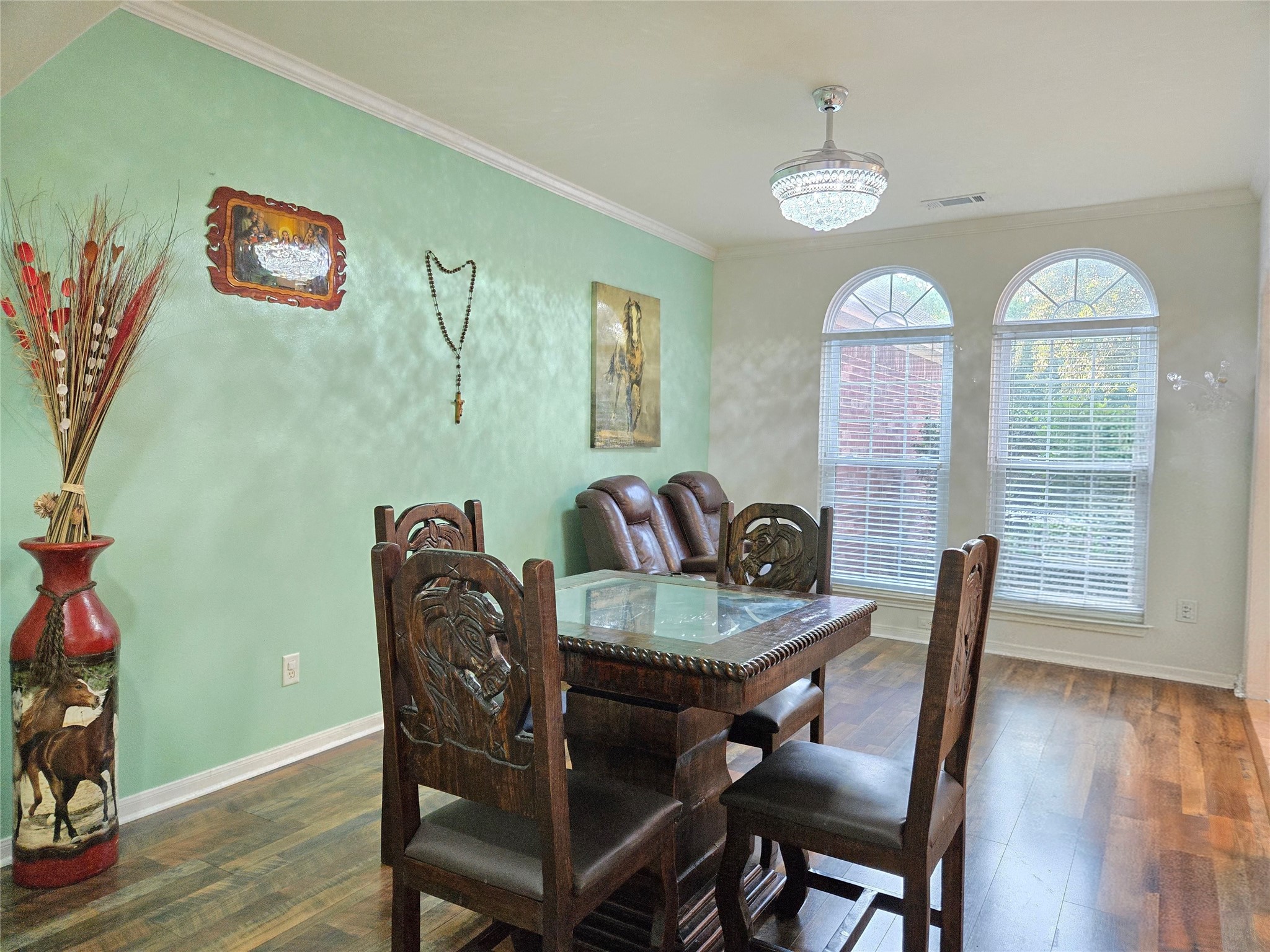 9211 Memorial Grove Drive Spring, TX 77379 - Photo 35 of 38 a view of a dining room with furniture and wooden floor
