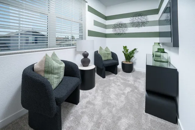 a living room with furniture