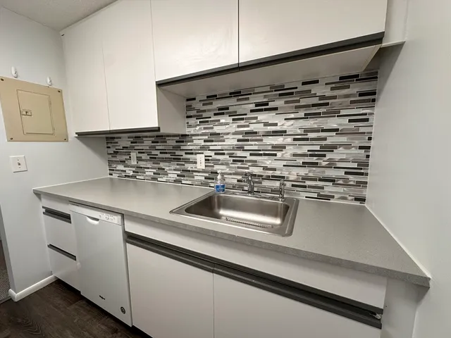 a close view of kitchen counter top space