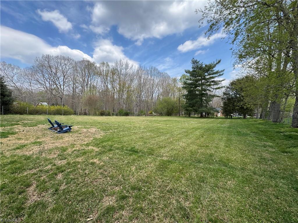 2741 River Ridge Road Pfafftown, NC 27040 - Photo 5 of 17 Spacious, fenced backyard offering over a half-acre of outdoor space—plenty of room for pets, gardening, or future improvements.
