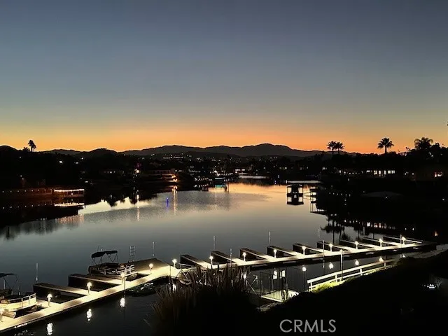a view of a lake with a outdoor space