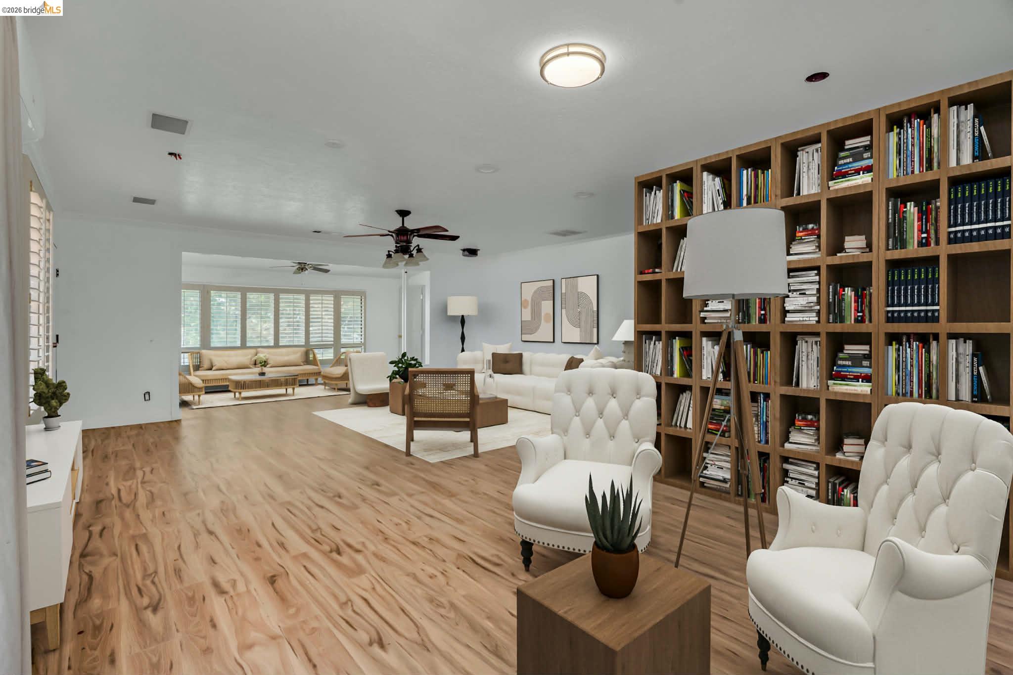 1922 Taylor Road Bethel Island, CA 94511 - Photo 7 of 49 Sitting room with wood finished floors and a ceiling fan