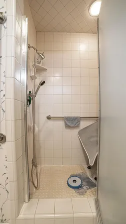 a bathroom with a shower